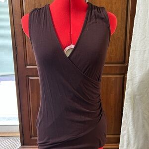 Ann Taylor Burgundy Wrap-Style Sleeveless Tank